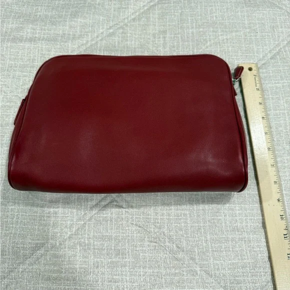 Coach Red Leather Toiletry Bag - Picture 3 of 5